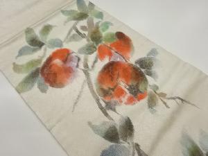 引箔柿模様名古屋帯